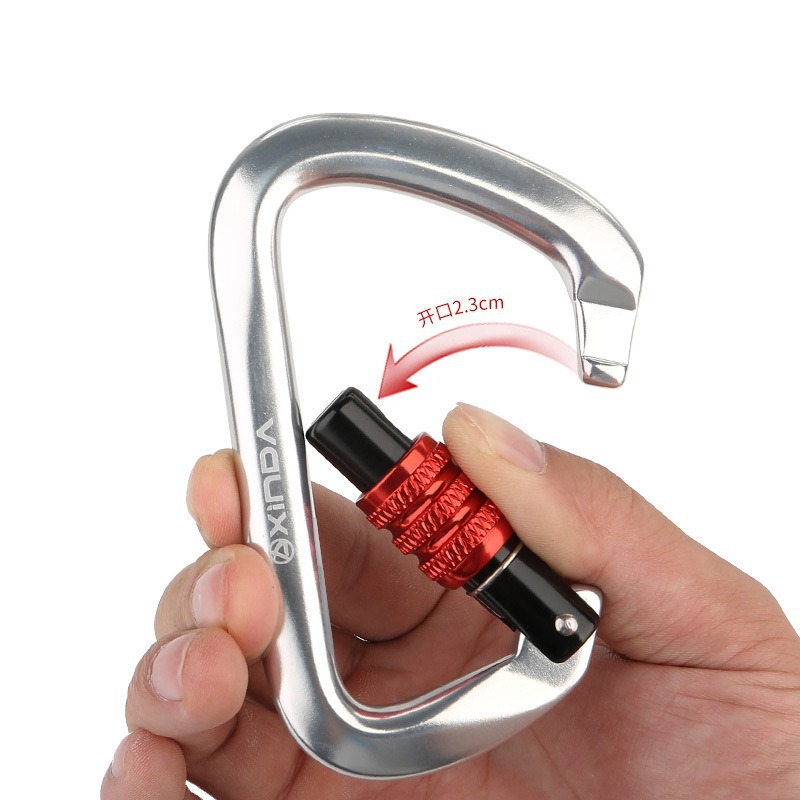 Cerradura principal de aleación de aluminio al aire libre Escalada de roca Cerradura principal de bloqueo de tornillo tipo D Cerradura de seguridad Equipo de montaña Yoga de altura