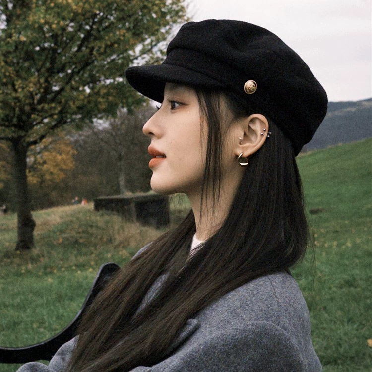 Шерстяная шапка для детей-ретро Британские осенние и зимние теплые береты показывают лицо