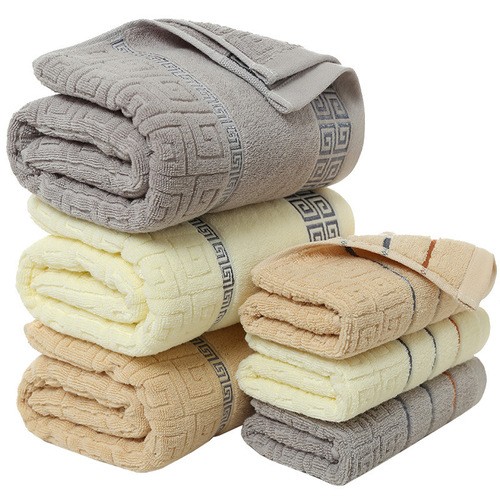 Cotton Towel Set of 3 for Home Bath, Face Towel with Logo, Business Opening, Wedding Gift, Gift Box, Towels