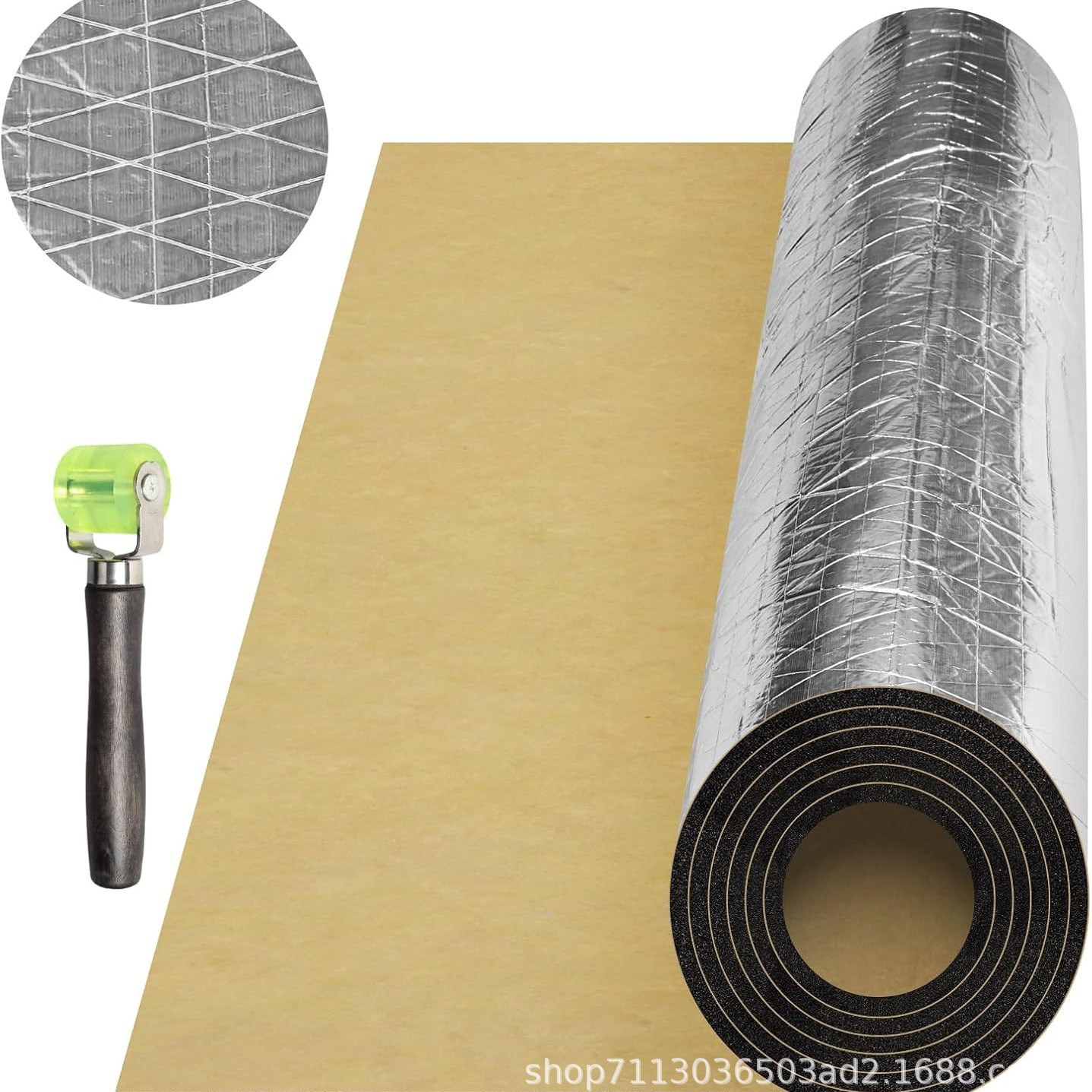 200*50 Car Insulation Cotton Soundproofing Pad 5-10mm Aluminum Foil Cotton Car Door Soundproofing Cotton with Self-Adhesive Backing Cross-Border