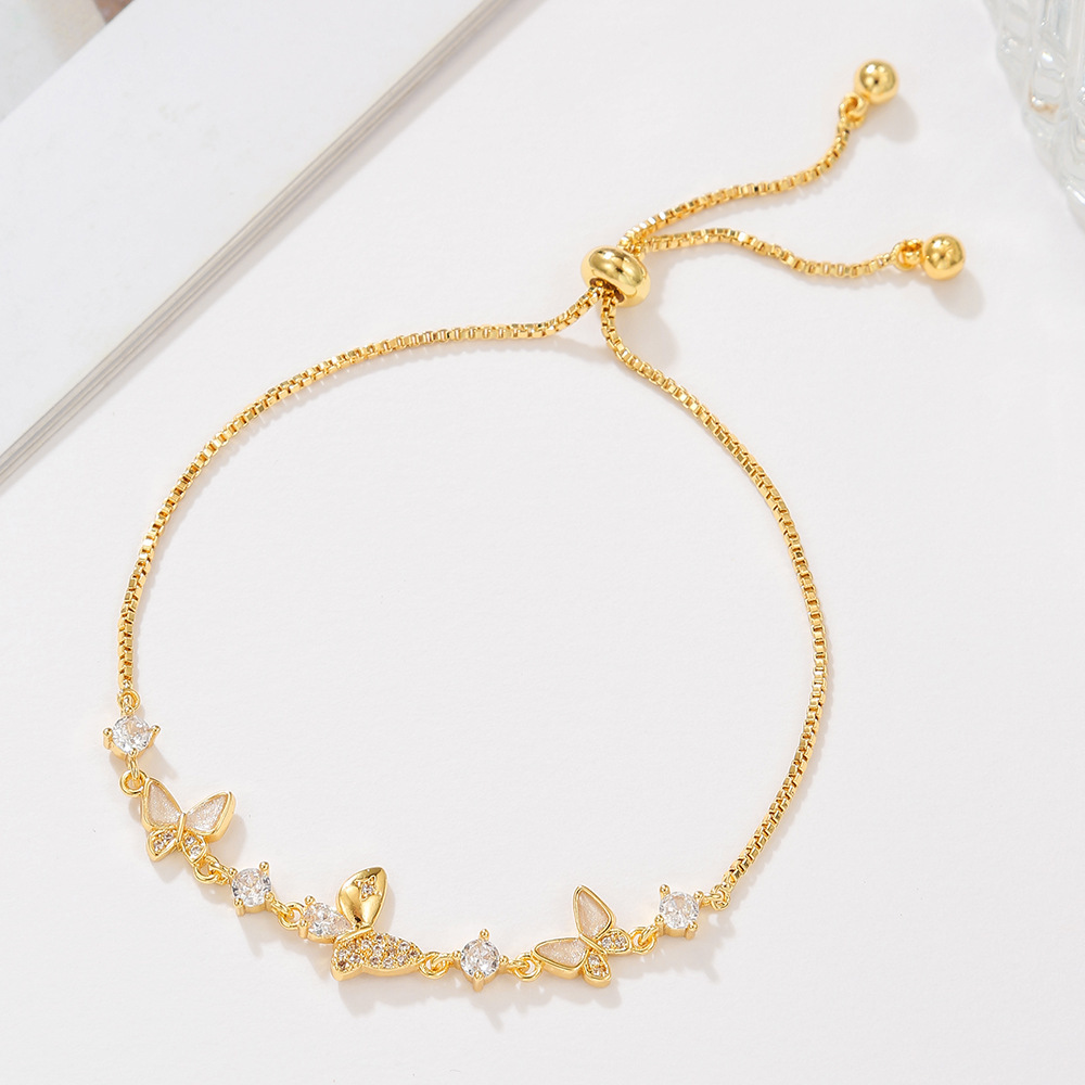 Cross-Border New Style Versatile Butterfly Bracelet Korean Simple Ins High-End Good Luck Butterfly Bracelet