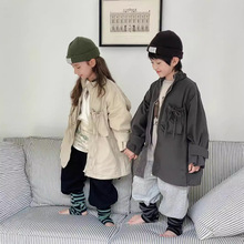 【清仓特卖】2025秋季新款韩版儿童中长款风衣外套男童大口袋外套