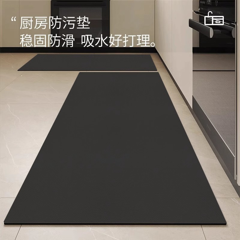 TEMU爆款热销纯色硅藻泥厨房吸水吸油两件套浴室耐脏地垫工厂直发|undefined