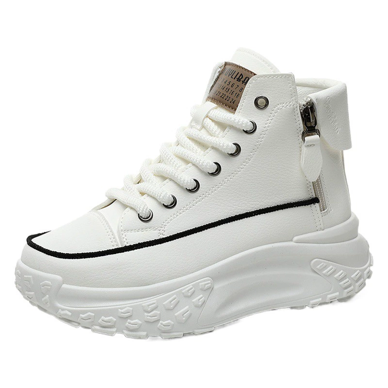 ZY0011 женские туфли с высоким берцем, осень 2023, новая женская обувь, туфли с круглым носком, повседневные кроссовки на толстой подошве, увеличивающие рост, уличные туфли для стрельбы