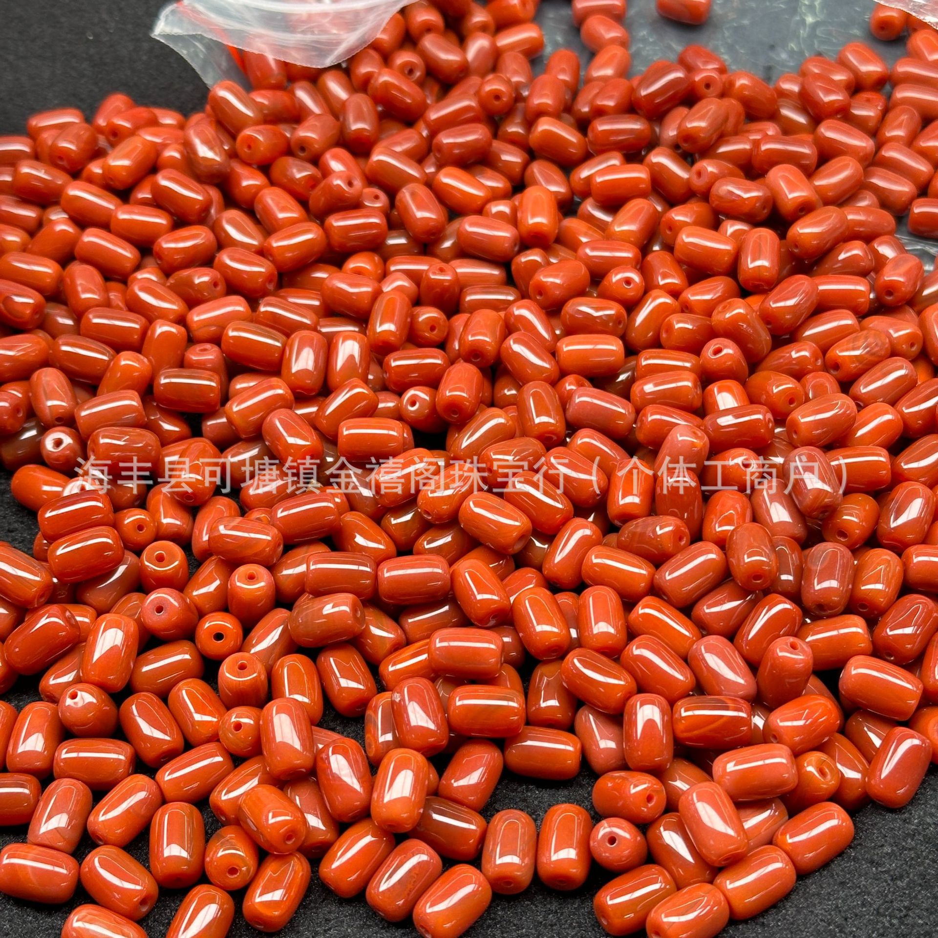 玛瑙烤色柿子红南红色散珠配珠桶珠DIY手串百搭文玩配饰饰品批发