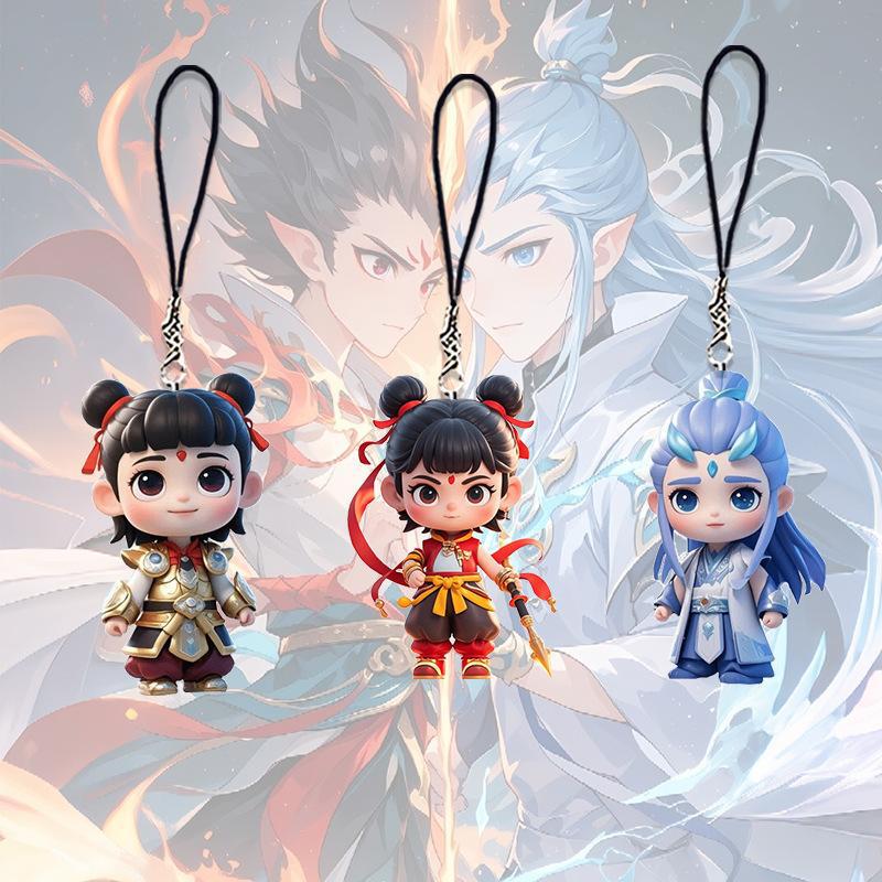 Keychain Style Nezha Keychain Wholesale Nezha Movie Merchandise Backpack Pendant Acrylic Anime Ao Bing