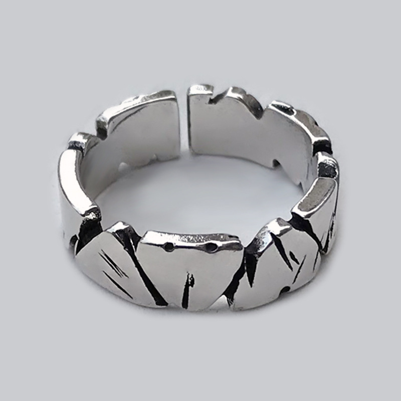 Retro Solid Color Copper Plating Silver Plated Open Ring display picture 1