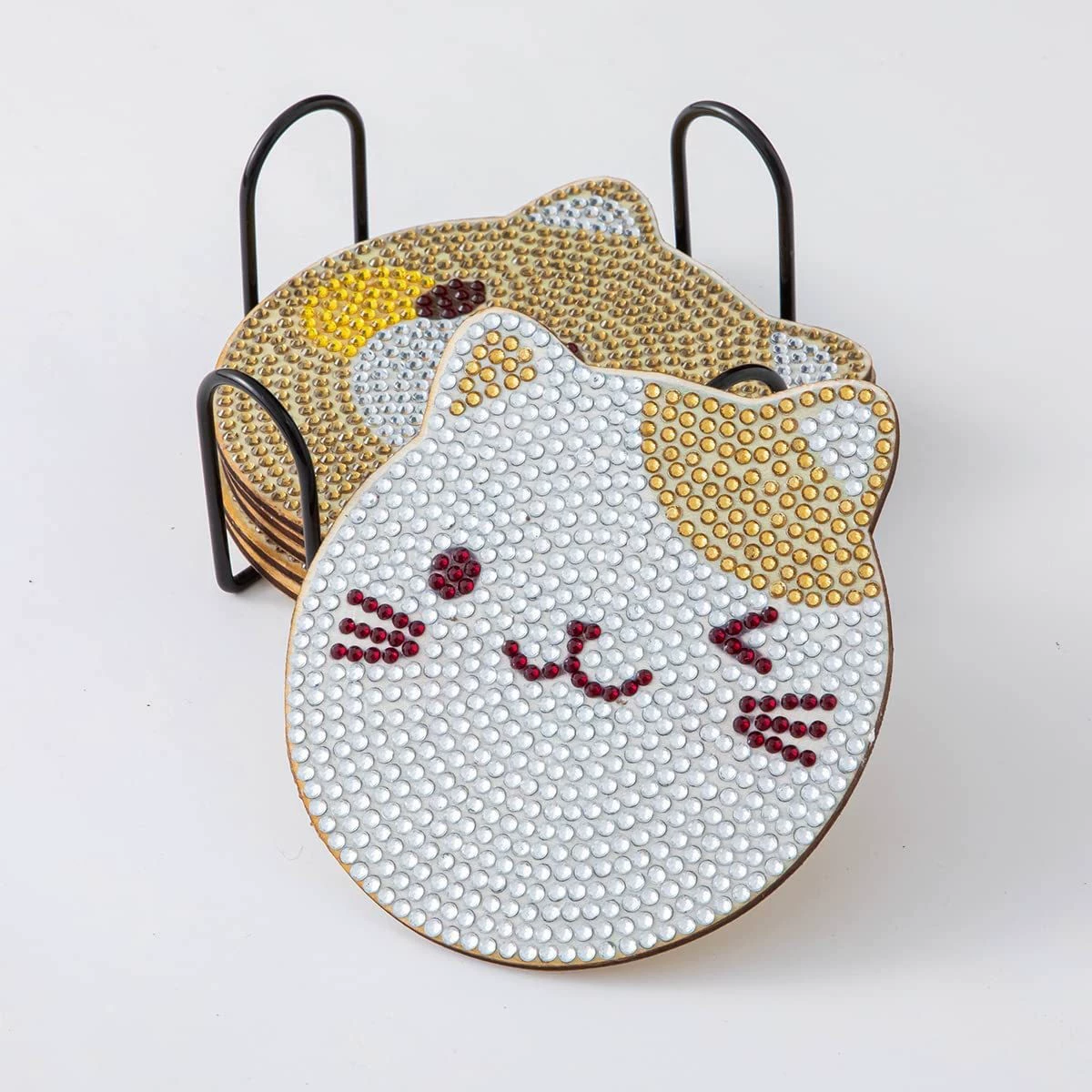 Картина с алмазной мозаикой в виде мультяшной фигурки животные, трубки, handmade, 6 штук