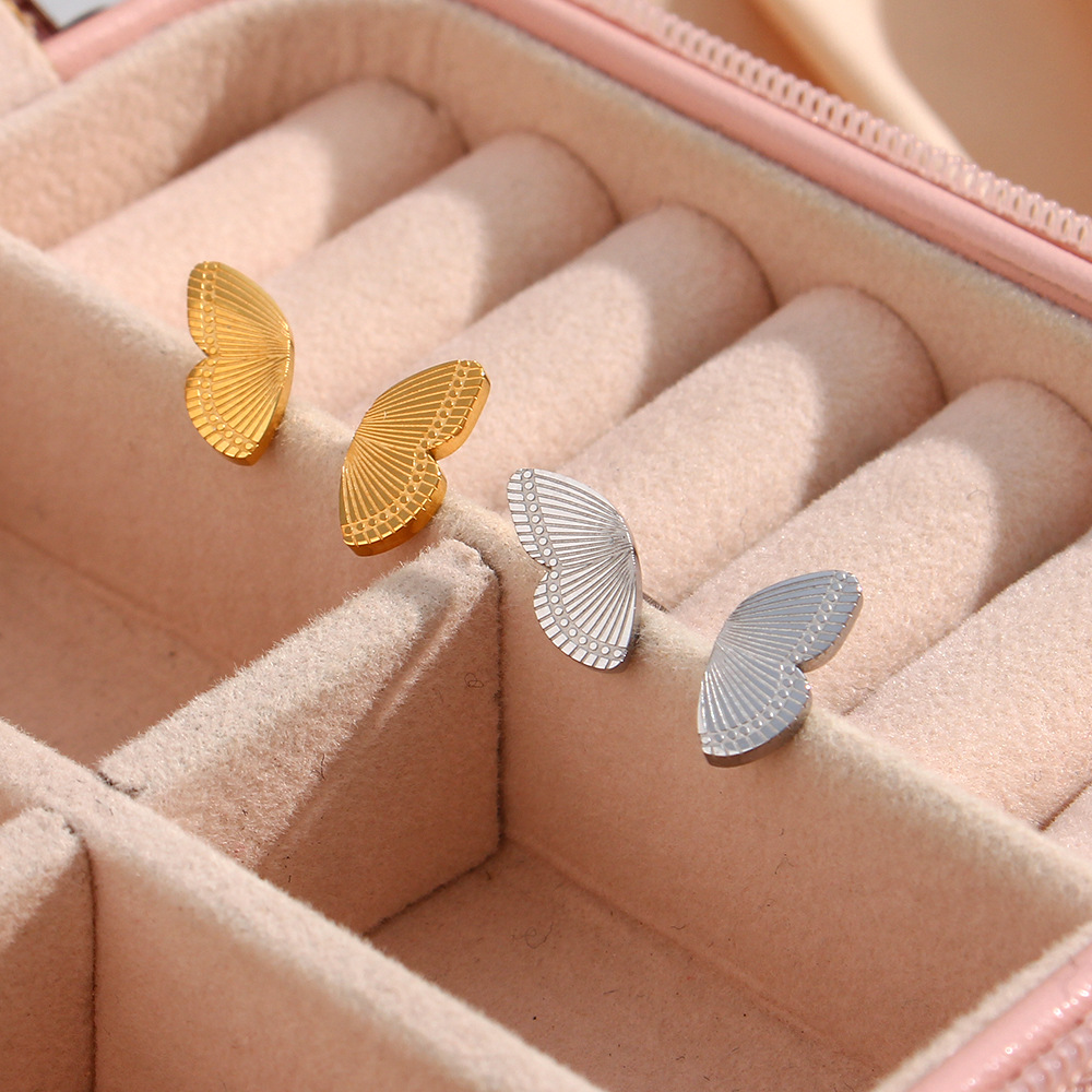 2022 Fashion New Wholesale Mini Butterfly Stainless Steel Earrings