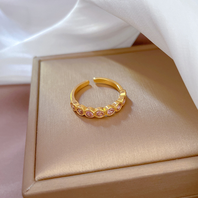【 Real Gold Plating 】 Open Ring Simple Circle Personalized Ring Index Finger Ring Ring Ring Red Same Style Simple and_ipsvogv.com