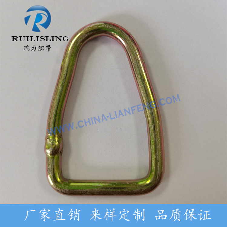 【厂家批发】1寸半金属葫芦D型固定扣，五金汽车配件线钩环镀彩锌