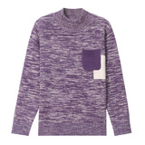 25秋冬上新款半高领重工口袋刺绣长袖打底衫潮流款套头毛衣针织衫，女装针织衫/毛衣，妃慕昵服饰