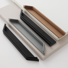 铝合金牛角拉手开槽现代简约橱柜抽屉隐形牛角暗装免拉手铝型材