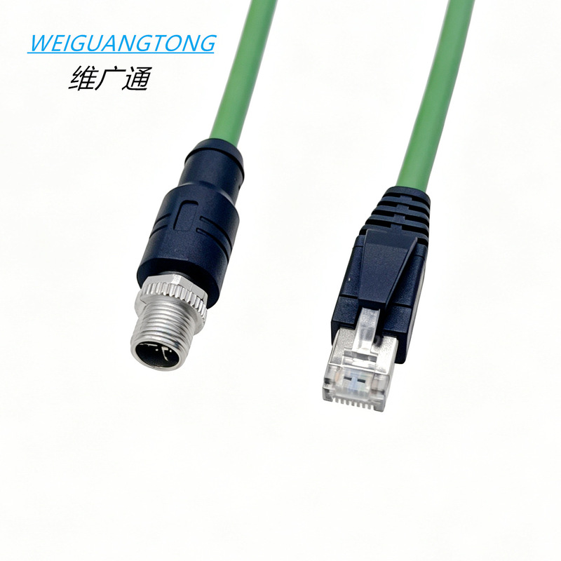 M12 8P Connector X-Type to Rj45 Connector Ethernet Category 6A Network Cable Connector Waterproof Plug M12 8P Connector X-Type to Rj45 Connector Ethernet Category 6A Network Cable Connector Waterproof Plug