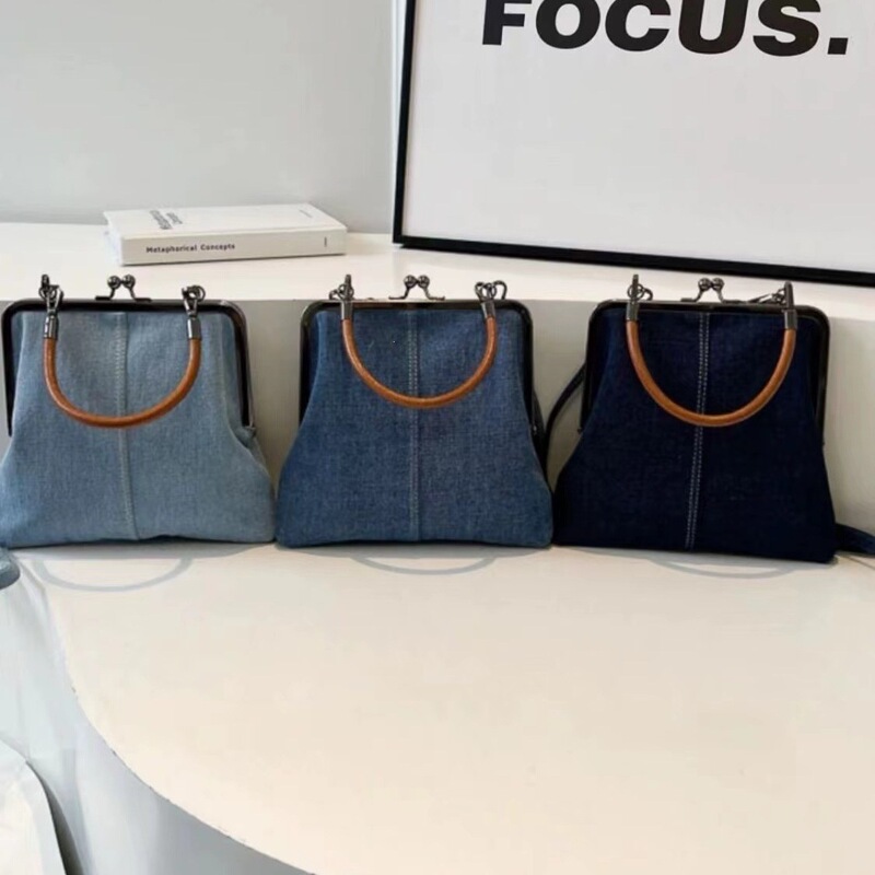 2025 Autumn Original New Design Small Handbag for Women, Handmade Denim Patchwork Tote Crossbody Bag, Single Shoulder Bag, Small Crossbody Bag