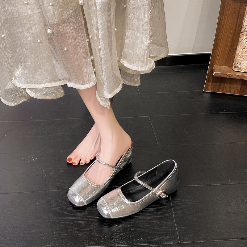 Scarpe estive da donna in pelle con scollo basso, modello Mary Jane, comode e con suola morbida, perfette da abbinare alla gonna, ideali per il Cheongsam._voghion.com
