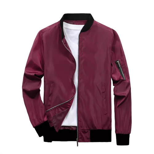 Fashion Men's Jacket Spring and Autumn Casual Thin Cardigan Youth and Middle-aged Zip-up Stand Collar Large Size Outerwear