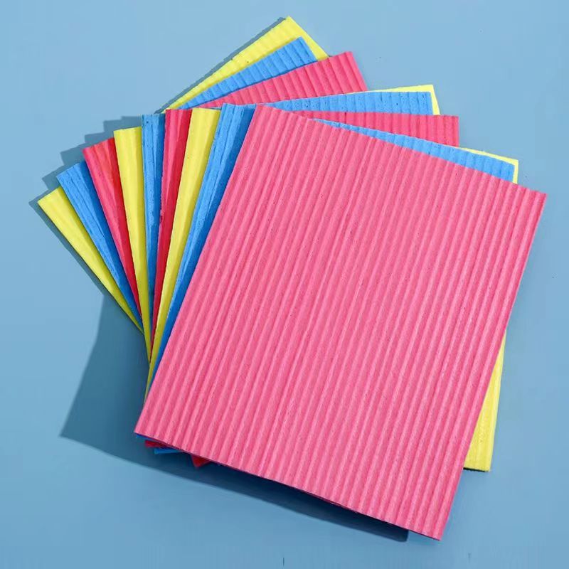 Paño húmedo de fibra de madera de color sólido doméstico imitación sueca toallas de lavaplatos de algodón de pulpa de madera comprimida