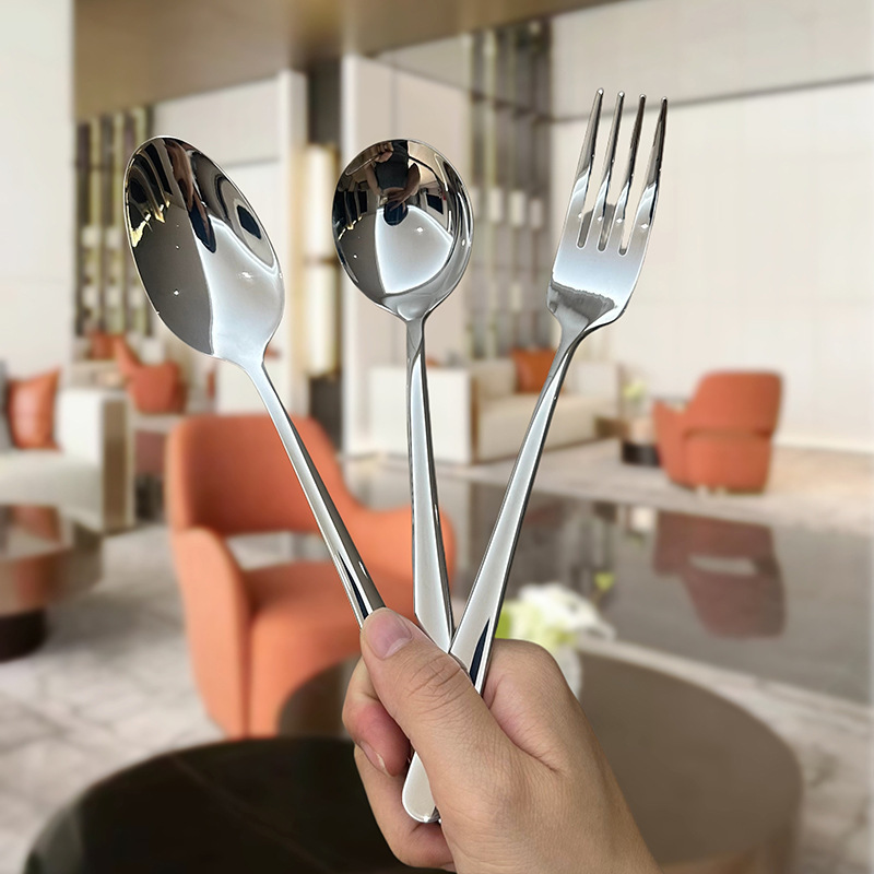 304 Stainless Steel Elegant Knife and Fork Spoon Hotel Western Food Tableware High Appearance Value Spoon Steak Knife and Fork Spoon Spoon Spoon