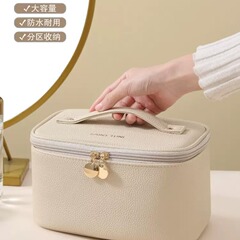 ファッショナブルで軽い高級ポータブル化粧品バッグ、大容量、ハイエンドのパーティション収納トイレタリーバッグ、旅行用ポータブル女性用防水