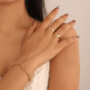 Chain, brand bracelet, metal jewelry from pearl, European style, simple and elegant design