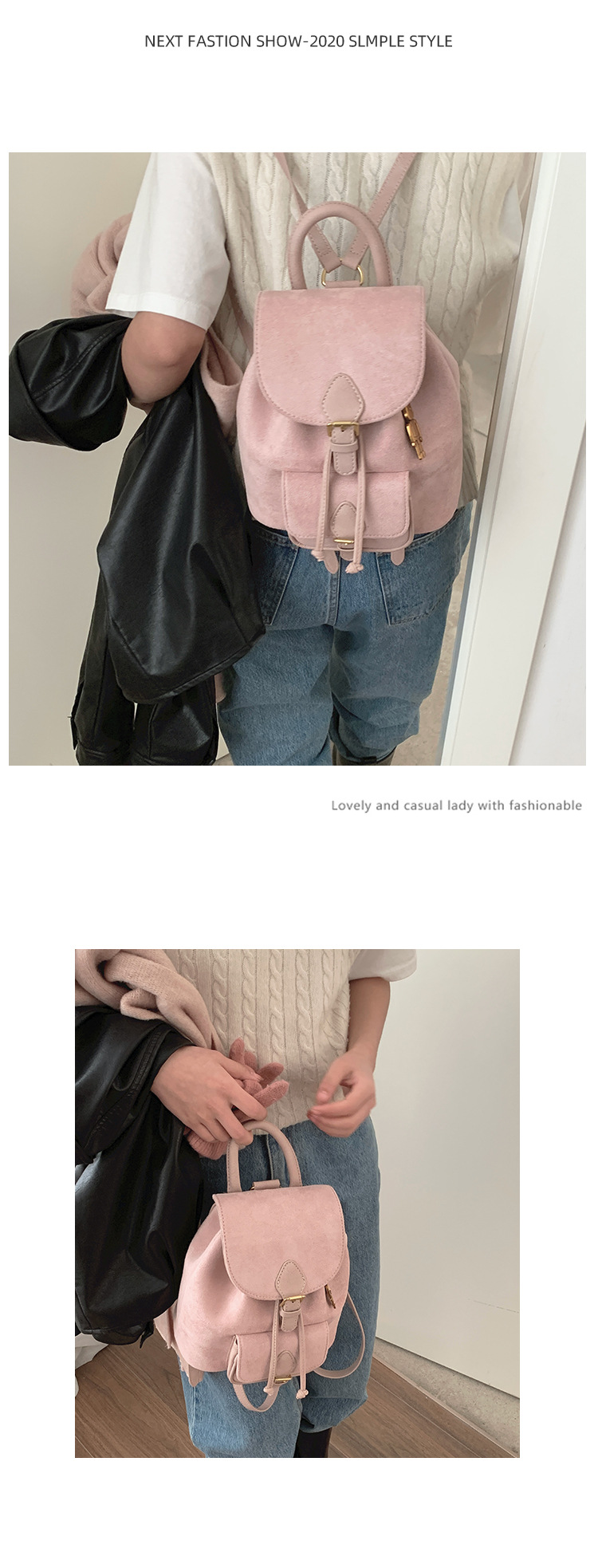 Women's Suede Backpack Versatile Casual Shoulder Bag For Women_voghion.com