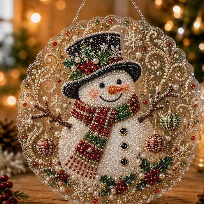 Cross-Border New Product 5D Diamond Painting Pendant, Christmas Holiday Decorations Direct from the Manufacturer