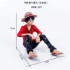 No base red shirt sitting posture Luffy