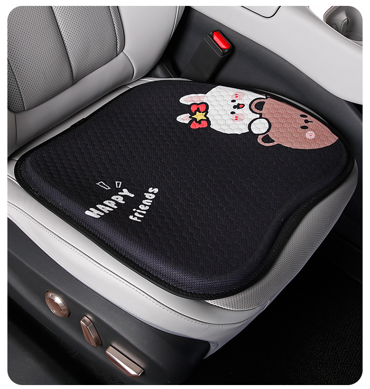 New Cartoon Gel Car Seat Cushion, Ice Silk Mesh Cooling Pad, Waist-Protecting Breathable Honeycomb Seat Cushion, Universal Car Cushion