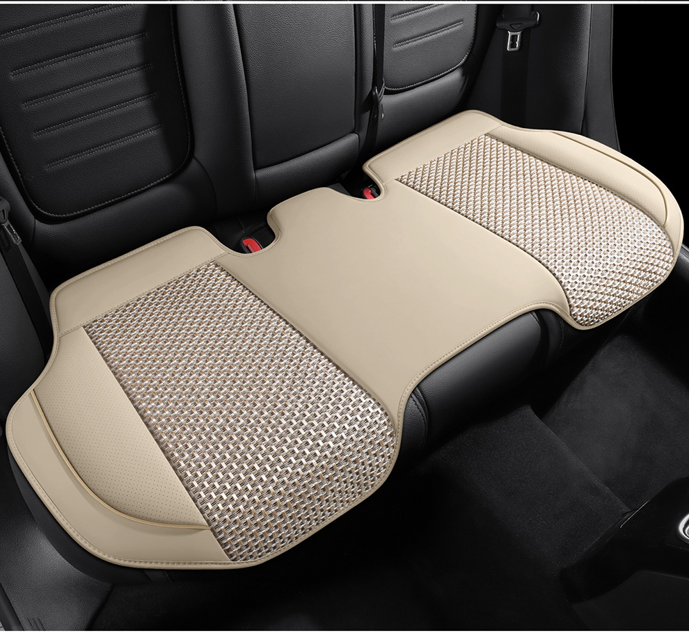 Factory Direct Sales Breathable Leather and Ice Silk Combination Three-Dimensional Comfortable Soft Universal Car Seat Cover for All Seasons, Durable and Stain-Resistant