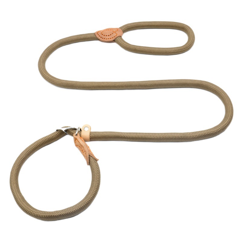 Cuerda de tracción para perros, perforación antidisturbios, nailon, cuero cosido a mano, cuerda P, alargamiento y engrosamiento, cuerda redonda para perros, cadena P grande