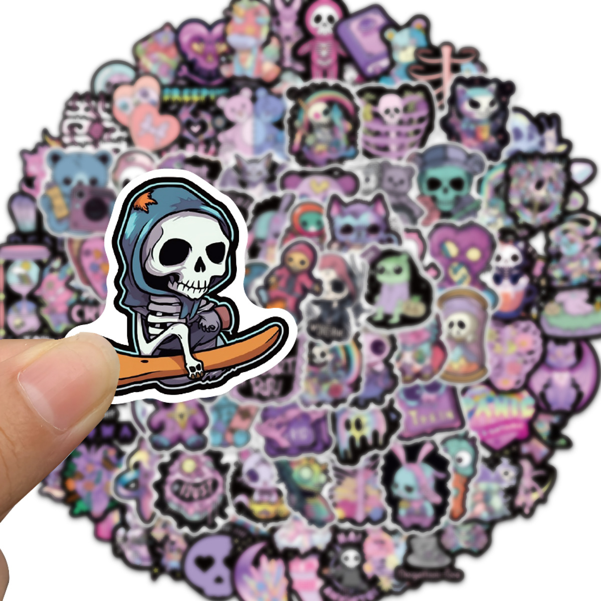 1 Set Skull Learning Pvc Self-adhesive Cute Stickers display picture 1