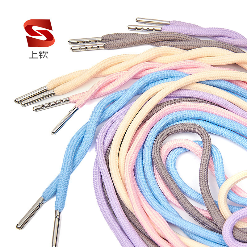 Colorful sweater hat hat rope drawstring lace-up women's metal head round core polyester sports Pants Sweatpants waist drawstring Colorful sweater hat hat rope drawstring lace-up women's metal head round core polyester sports Pants Sweatpants waist drawstring