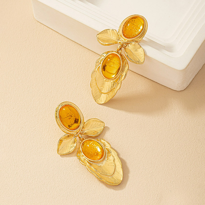 19g Weight Ear Studs Classification 1 Pair Quantity Holiday Occasion Alloy Material Oval Pattern Women's Gender Inlay Design Retro Style 1 Pair Retro Oval Inlay Alloy Ear Studs 18