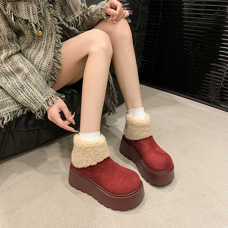 Keep warm fashionable high low boots platform, shoes