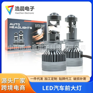 跨境新款汽车led大灯12V汽车前大灯高亮度H7小透镜单灯高功率透镜