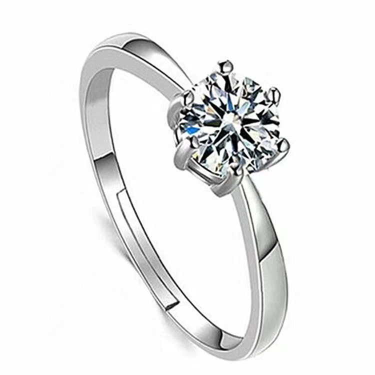 Серебряное кольцо 925 пробы, регулируемый one-size, простой элегантный дизайн для свадьбы/помолвочного события