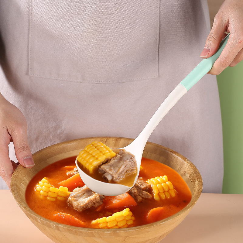 Nórdico color de silicona set de cocina sopa de sopa de cocina antiadherente para pala para fritar verduras casera sopa de cocina set de cucharas