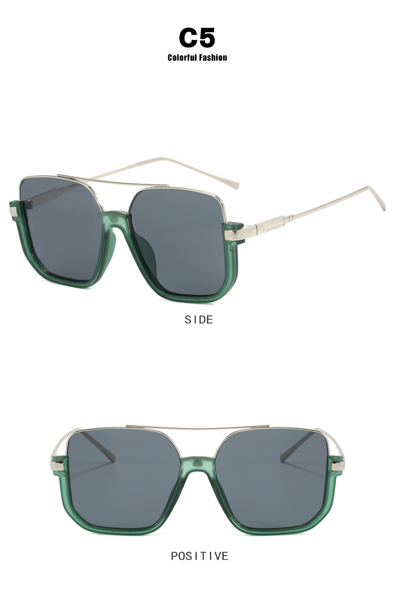 Design sunglasses female square big face thin light color piece plain face artifact advanced sense of men's sunglasses_voghion.com