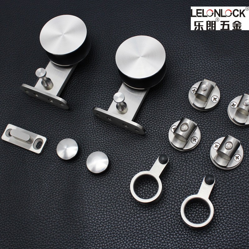 Exportación personalizada de acero inoxidable puerta deslizante de madera polea de elevación carril de elevación puerta pesada polea de elevación puerta de elevación granero puerta de madera accesorios de hardware