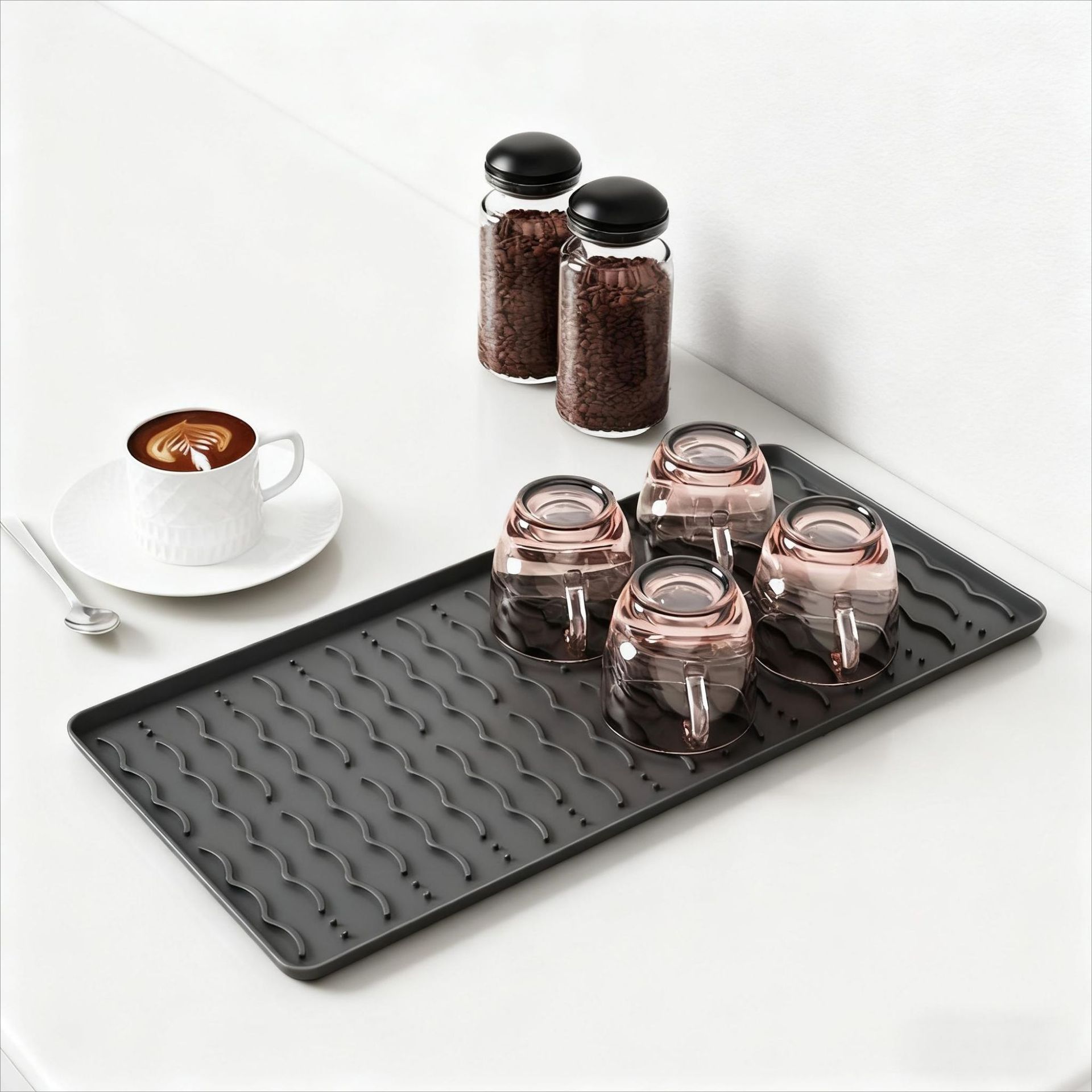 Nuevo producto Cojín para máquina de café Cojín para mesa Cojín desechable Cojín para platos y platos Cojín de secado Cojín antideslizante para barra de drenaje Cojín de silicona para mesa de cocina