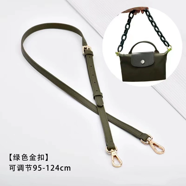 Forest green cowhide 2 sections gold buckle