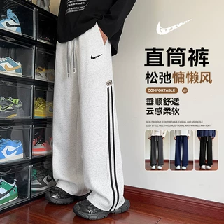 美式垂感运动卫裤男2026春秋新款直筒宽松百搭阔腿青少年休闲长裤