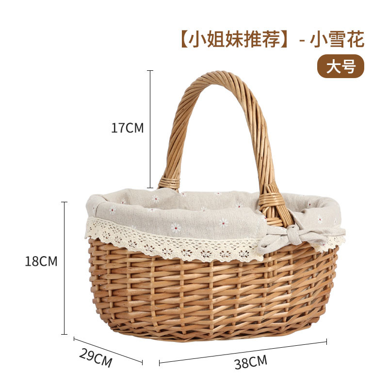 Comercio exterior canasta de picnic de sauce personalizada canasta de flores frutas al aire libre canasta de huevos canasta de caña canasta de regalo en línea canasta de picnic