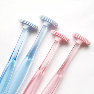 in stock Supply Tongue Scraper Cleaner Tongue Coating Brush Cleaning Tongue Coating Care Oral Brush Cross Border