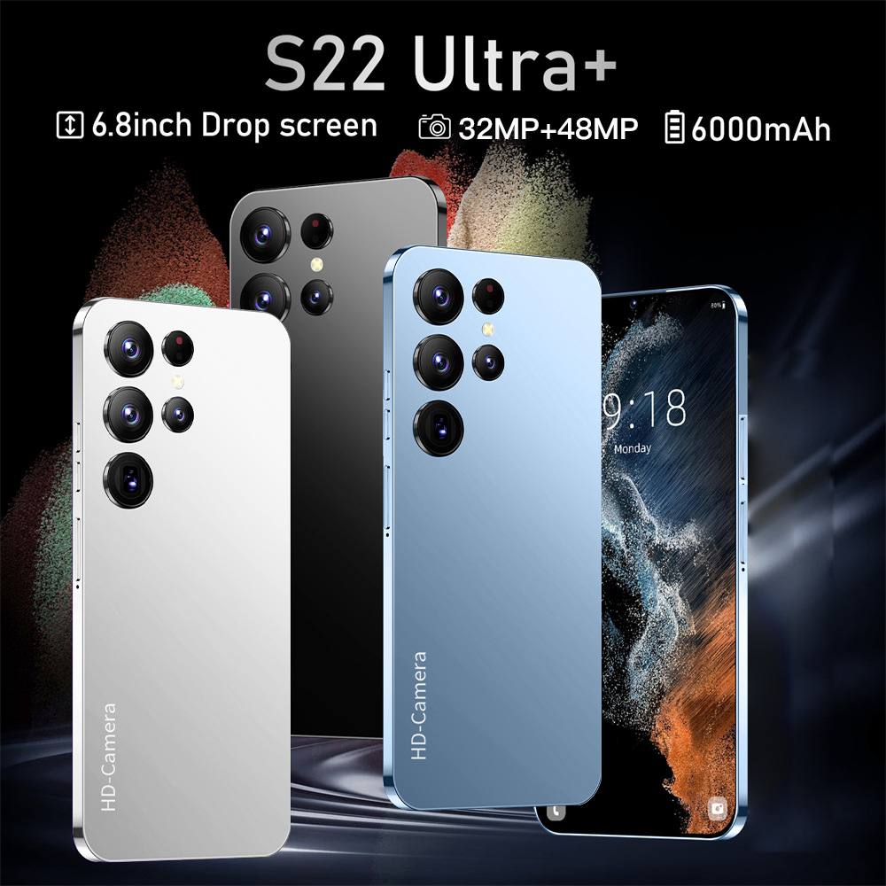S22Ultra 跨境爆款真实6.8水滴屏1+8大内存低价智能手机