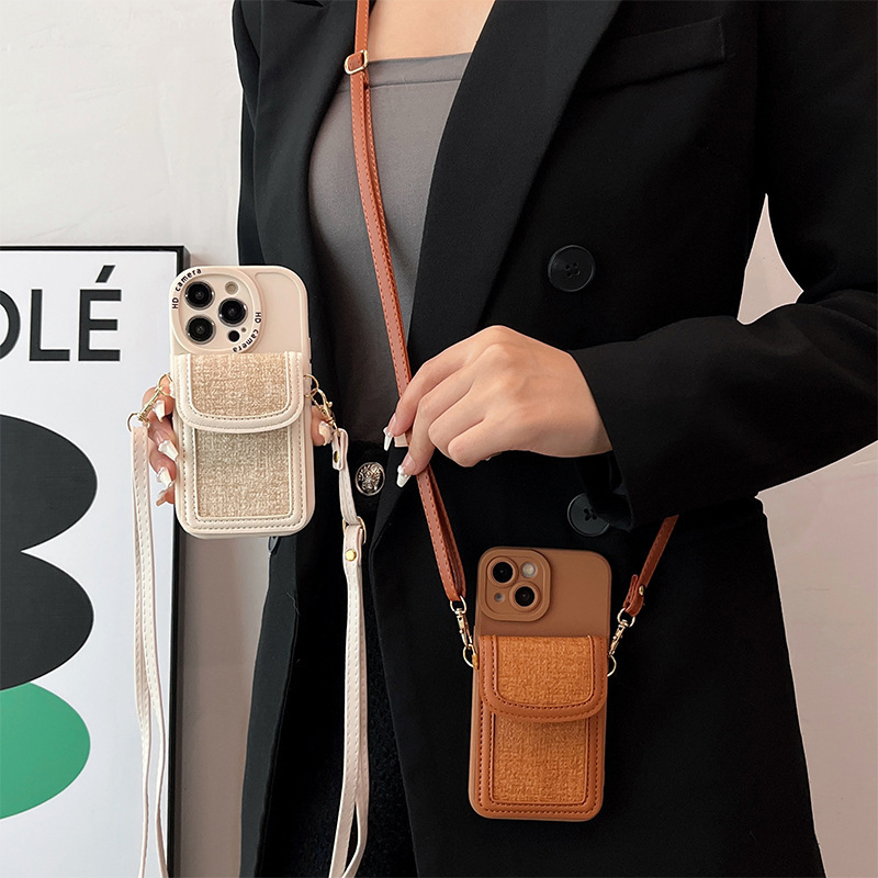Iphone17Plus Wallet Crossbody Rope Strap Mobile Phone Case Suitable for Apple 17 Wallet 15 Card Holder 13 Protective Cover Iphone17Plus Wallet Crossbody Rope Strap Mobile Phone Case Suitable for Apple 17 Wallet 15 Card Holder 13 Protective Cover