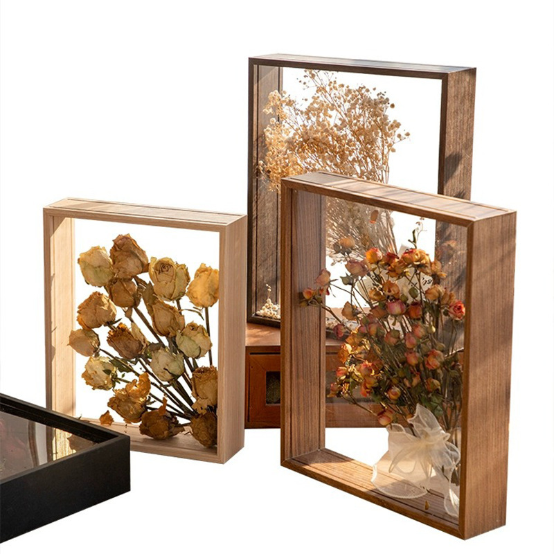 Dried flower photo frame diy Three-Dimensional Hollow eternal flower picture frame starry rose frame handmade gift decoration ornaments