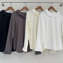 2025年秋装 女花边领日系打底衫文艺风ins森系女装长袖小众