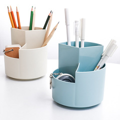 Children's Day rotating pen holder office student desktop pen storage box office storage three-hole makeup brush box